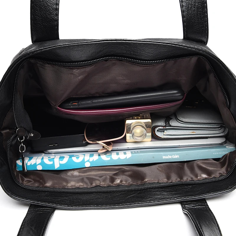 Large Capacity Women's Bags Shoulder Handbags Washed Pu Messenger Bags