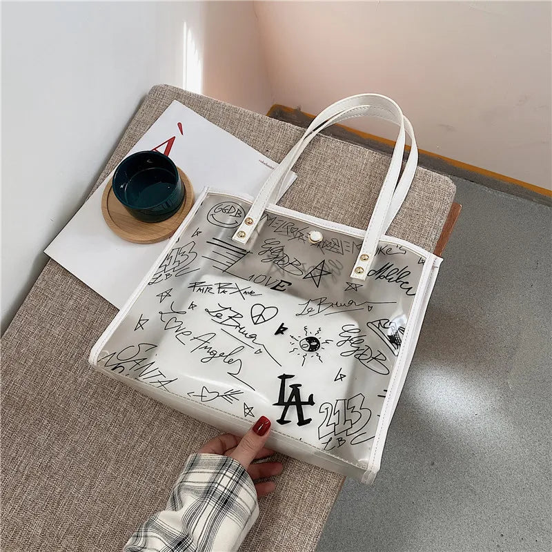 Women's Large Capacity Jelly Bag Summer Shoulder Beach Tote