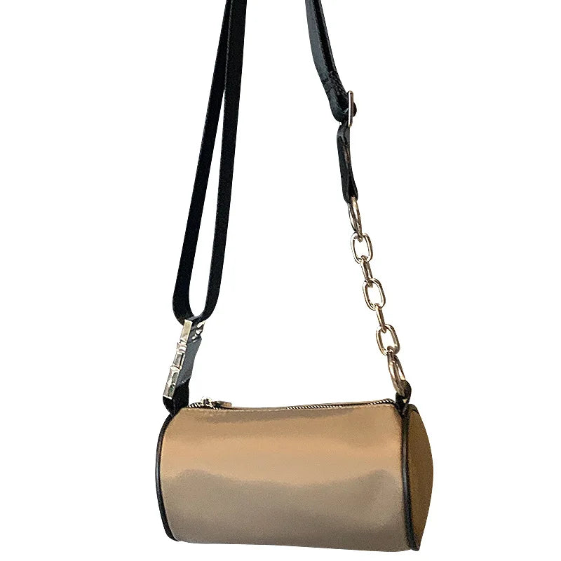 Large PU Leather Shoulder Bag Woman Casual Tote Nylon Solid Handbag Crossbody