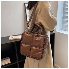 Women's Quilted Tote Handbag Nylon Shoulder Bag Winter Wallet