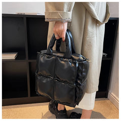 Women's Quilted Tote Handbag Nylon Shoulder Bag Winter Wallet
