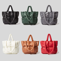 Large Tote Padded Handbags Women Nylon Down Crossbody Bag