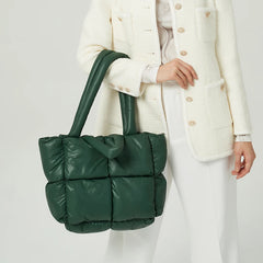 Large Tote Padded Handbags Women Nylon Down Crossbody Bag