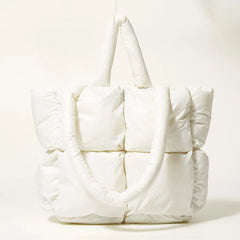 Large Tote Padded Handbags Women Nylon Down Crossbody Bag