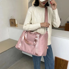 Large Travel Bag Women Cabin Tote Bag Handbag Nylon Waterproof Shoulder Bag