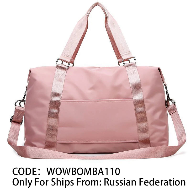 Nylon Waterproof Travel Bag Women Weekend Gym Duffle Bag
