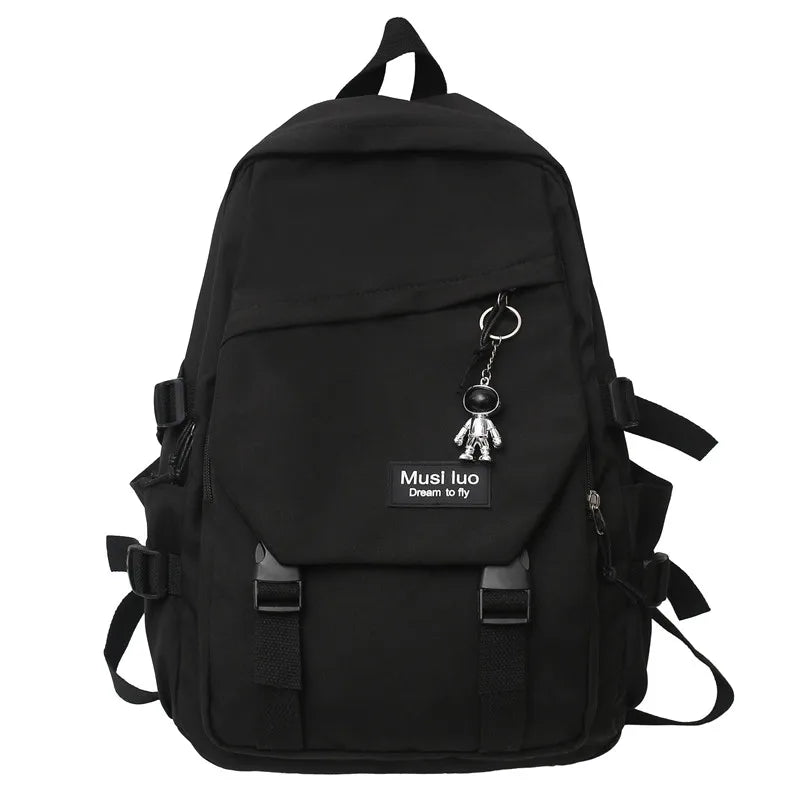 High Capacity Nylon College Backpack Travel School Bag