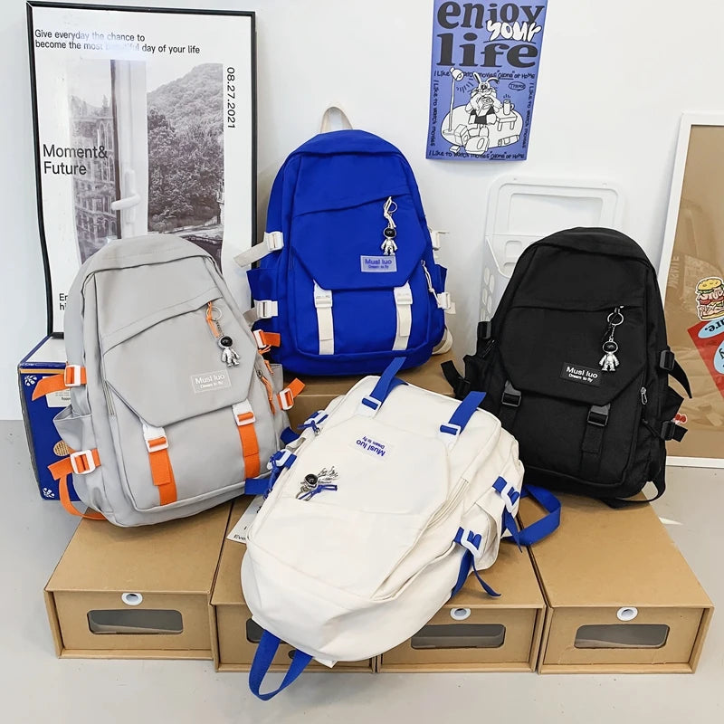 High Capacity Nylon College Backpack Travel School Bag
