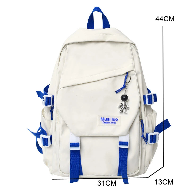 High Capacity Nylon College Backpack Travel School Bag