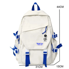 High Capacity Nylon College Backpack Travel School Bag