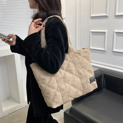 Larger Canvas Shopper Shoulder Bag Soft Cotton Capacity Shopping Bags