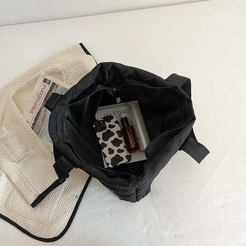 Larger Canvas Shopper Shoulder Bag Soft Cotton Capacity Shopping Bags