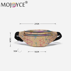 Geometric Pattern PU Leather Fanny Chest Pack Women