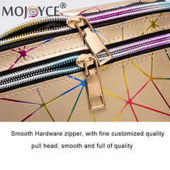 Geometric Pattern PU Leather Fanny Chest Pack Women