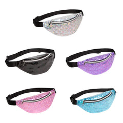 Women's Laser Fanny Waist Bag PU Leather Casual Chest Phone Pouch