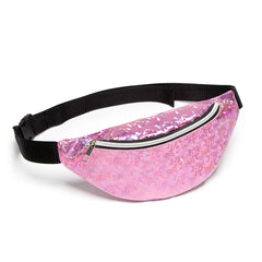 Fanny Waist Bag PVC Leather Sports Casual Chest Phone Pouch Zipper