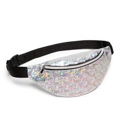 Fanny Waist Bag PVC Leather Sports Casual Chest Phone Pouch Zipper