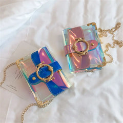 Laser PVC Jelly Shoulder Bag for Women Beach Waterproof Crossbody Messenger