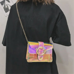 Laser Transparent PVC Jelly Shoulder Bag Beach Crossbody Chain Tote