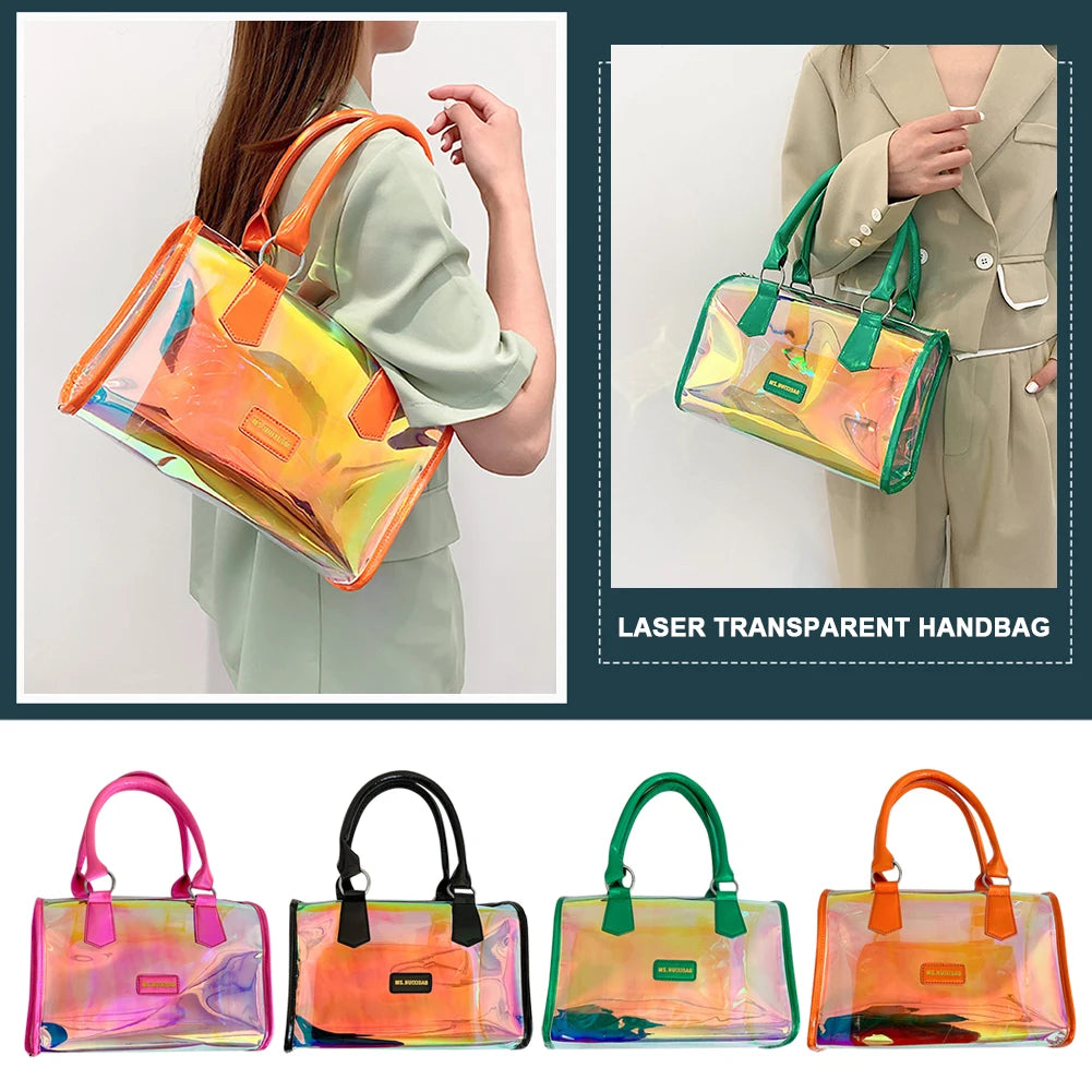 Transparent Crossbody Bag Jelly Tote Travel Handbag