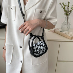 Lattice Mini Crossbody Bag Chest Shoulder Bag PU Leather Women Handbag