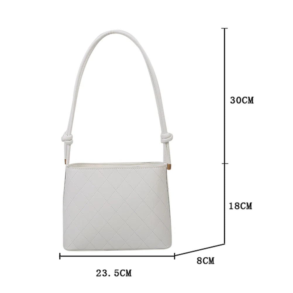 Lattice Pattern Crossbody Handbag PU Leather Shoulder Bag Travel Messenger Pouch