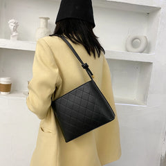 Lattice Pattern Crossbody Handbag PU Leather Shoulder Bag Travel Messenger Pouch