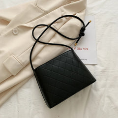 Lattice Pattern Crossbody Handbag PU Leather Shoulder Bag Travel Messenger Pouch