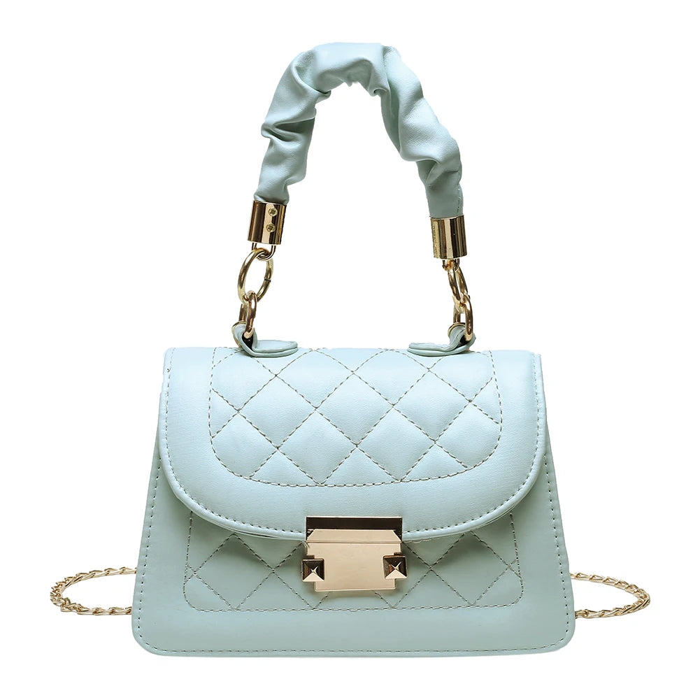 Lattice Pattern Shoulder Bags Retro Chain Small Crossbody Handbags