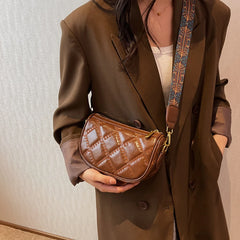 Lattice Women Shoulder Bags Female Handbags Wide Shoulder Strap