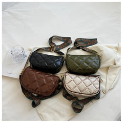 Lattice Women Shoulder Bags Female Handbags Wide Shoulder Strap