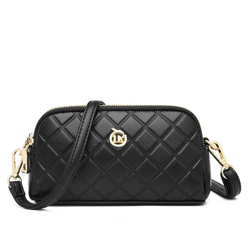 Lattice Women's Clutch Bag Leather Shoulder Bags Crossbody Purse