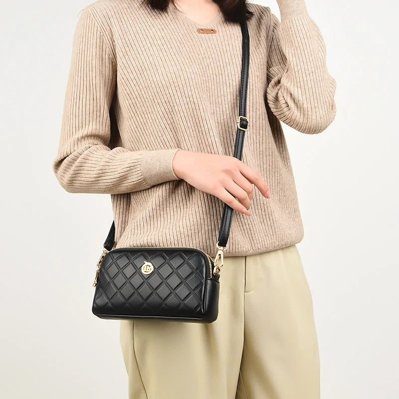 Lattice Women's Clutch Bag Leather Shoulder Bags Crossbody Purse
