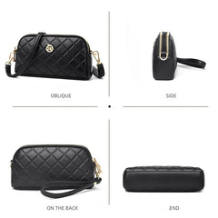 Lattice Women's Clutch Bag Leather Shoulder Bags Crossbody Purse