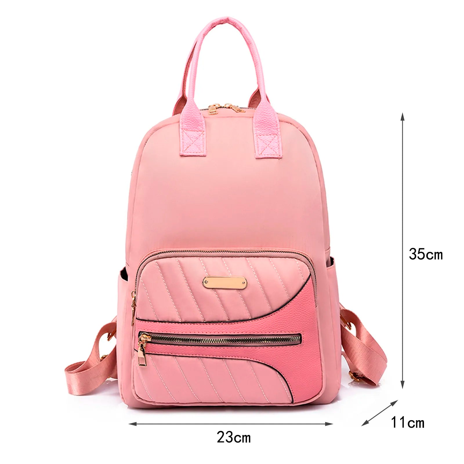Leather Backpack Ladies Zipper Backpack Teenager School Bag Women Bag