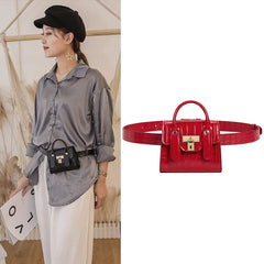 Leather Belt Bag Women Phone Pouch Fanny Pack Chest Packs