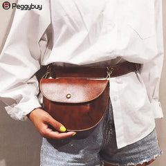 Leather Belt Bag Women Phone Pouch Fanny Pack PU Leather Female Waist Pack