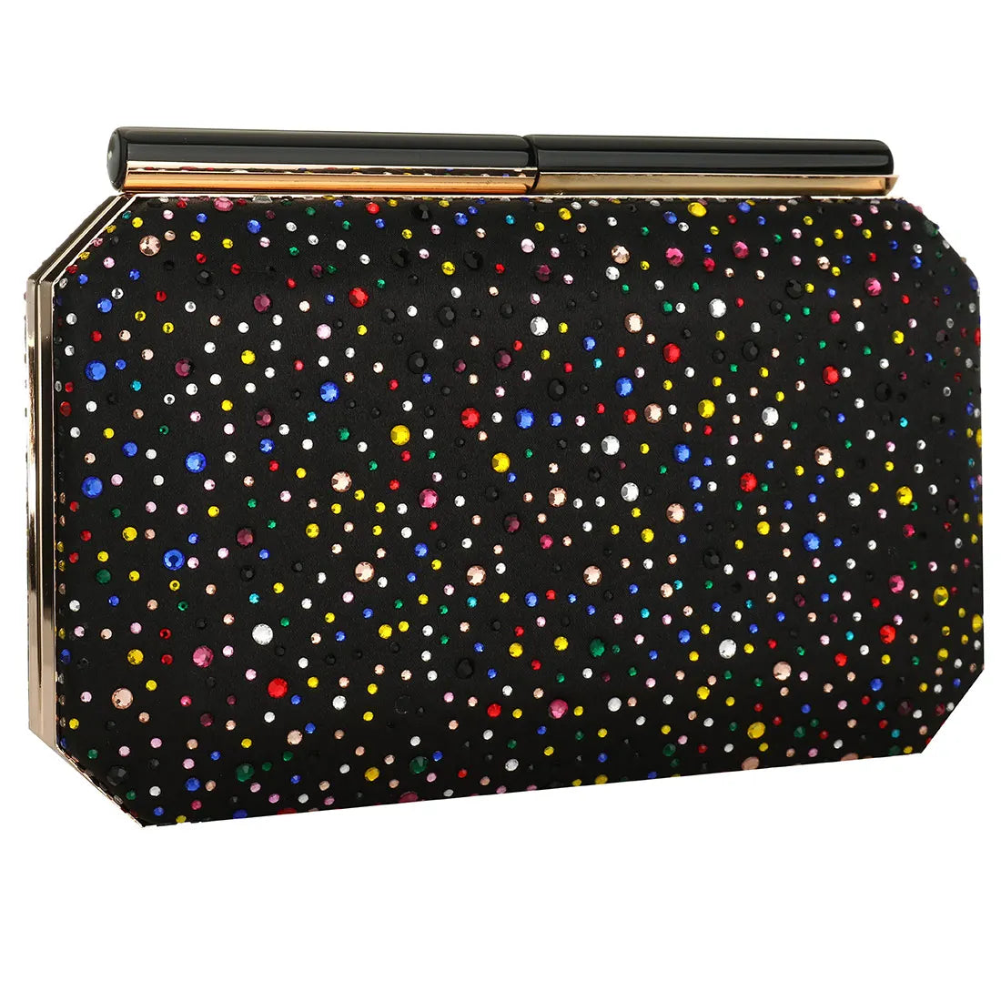 Leather Box Bag Evening Clutches Crossbody Rhinestone Party Purse Women