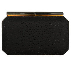 Leather Box Bag Evening Clutches Crossbody Rhinestone Party Purse Women