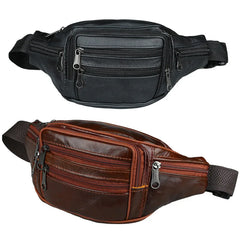 Leather Casual Waist Fanny Pack Hip Belt Bag for Mobile Travel