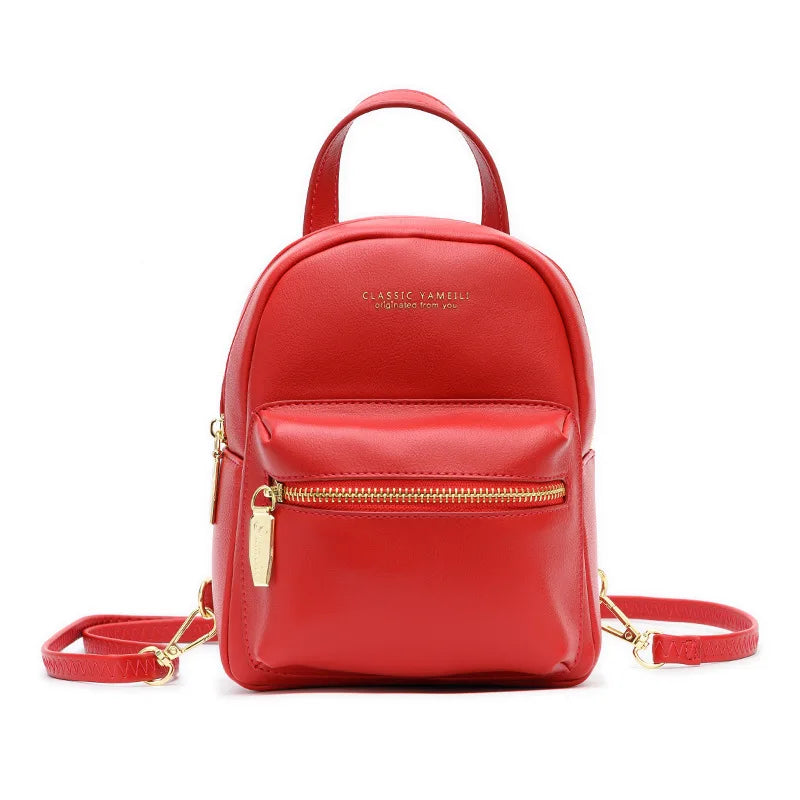 Women's Leather Mini Backpack Purse Multi-Function Shoulder Bag