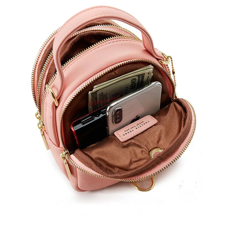 Leather Mini Backpack Purse for Women Tote Shoulder Bag