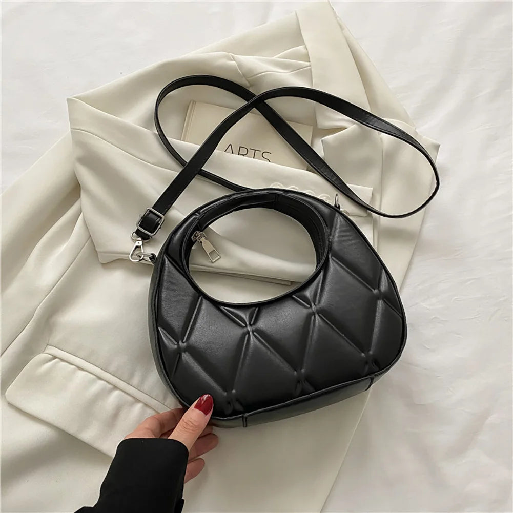 Pure Zipper Leather Shoulder Bags for Women Birthday Gift