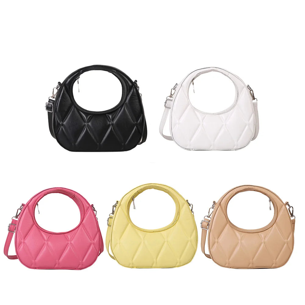 Pure Zipper Leather Shoulder Bags for Women Birthday Gift