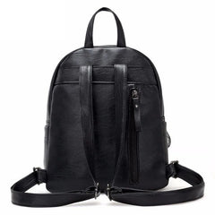 Leather Women Backpack School Backpacks Zipper School Bag For Girls