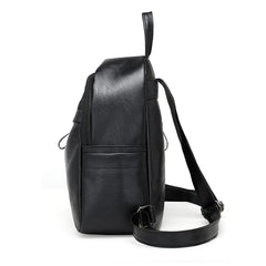 Leather Women Backpack School Backpacks Zipper School Bag For Girls