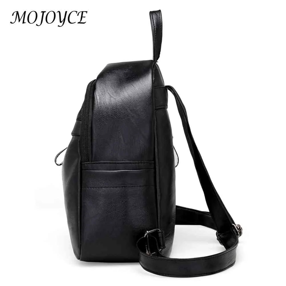 Vintage Leather Women Backpack School Book Bag Teenager College Knapsack