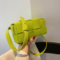 Women's Leather Woven Waist Bag Chest Pouch