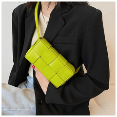 Women's Leather Woven Waist Bag Chest Pouch