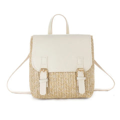 Retro Weave Handbag Mini Straw Bags Women Rattan Woven Backpack